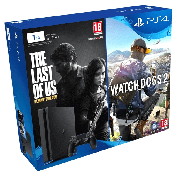 PS4 Slim 1TB + The Last of Us + Watch Dogs 2  for sale in Egypt from Games2Egypt