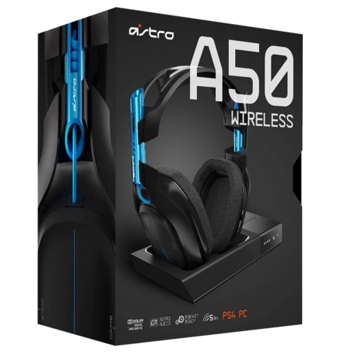 ASTRO Gaming A50 Wireless Headset - Black/Blue - PlayStation 4 + PC