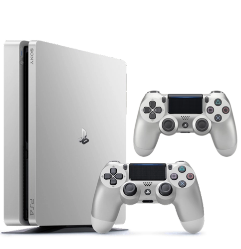 PS4 500 GB - Silver with 2 Controllers