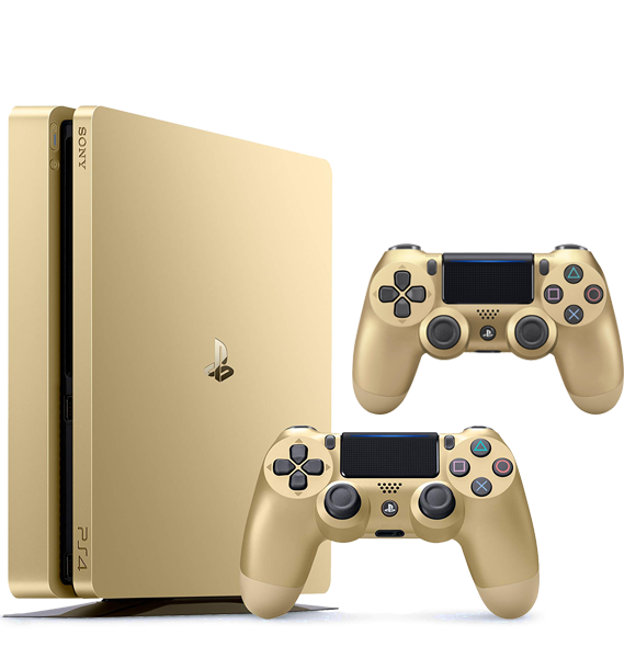 PlayStation 4 500GB Gold + 2 PS4 Controllers  for sale in Egypt from Games2Egypt