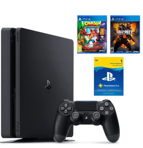 PS4 Slim 1TB + Call Of Duty Black Ops 4 + Crash Bandicoot + 1 Month PS Plus