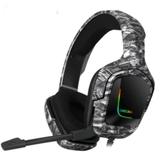 Onikuma K20 RGB Gaming Headphone - Grey in Black Pattern