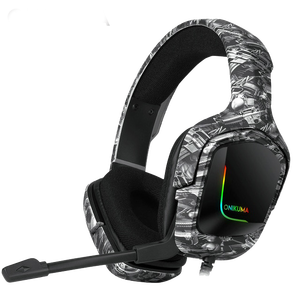 Onikuma K20 RGB Wired Gaming Headphone - Grey and Black Pattern (Camouflage) -  for sale in Egypt from Games2Egypt