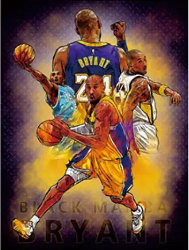 Kobe Bryant NBA 3D Football Poster