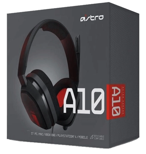 Astro A10 WIRED Gaming Headset - Red and Black