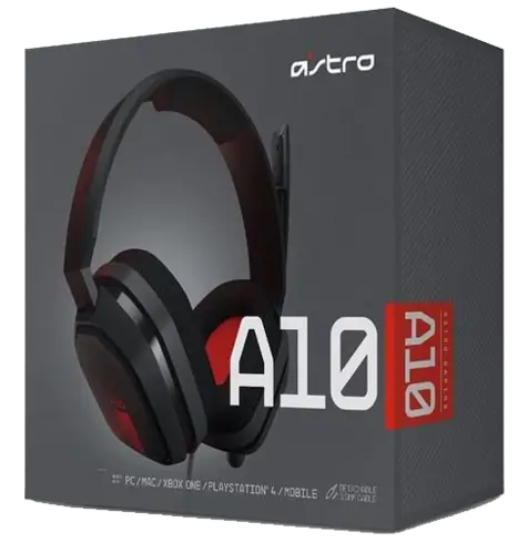 Astro A10 WIRED Gaming Headset - Red and Black