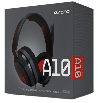 Astro A10 WIRED Gaming Headset - Red and Black