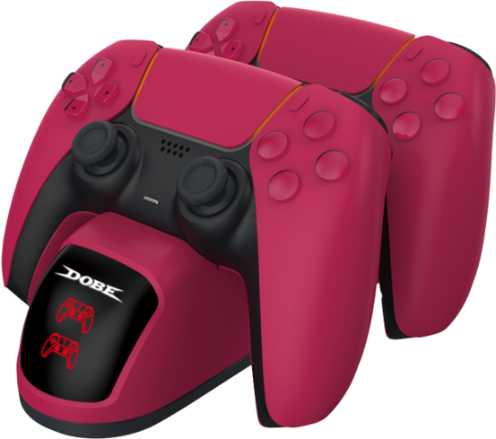 DOBE Stardust Red Handle Dual Charger Base - PS5 