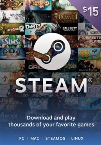كارت ستيم 15 دولار (امريكي - تركي)  للبيع في مصر من خلال Games2Egypt