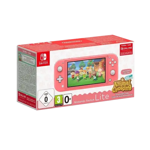 Nintendo Switch Lite Console - Coral - Animal Crossing