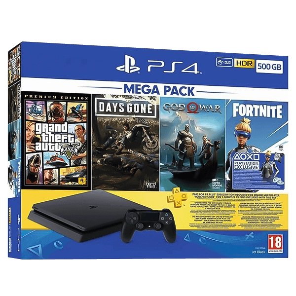 PlayStation Slim 500GB MEGA PACK Console with (3 PS5 Games + 3 Months PSN )    for sale in Egypt from Games2Egypt