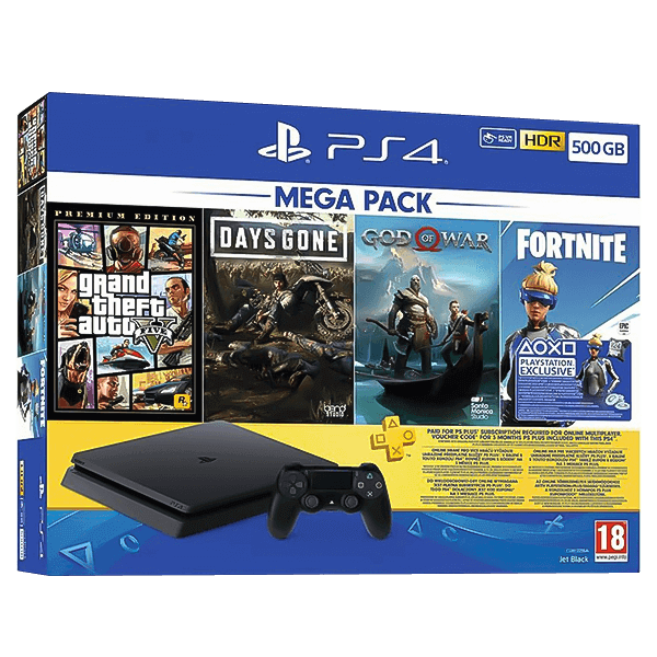 PlayStation Slim 500GB MEGA PACK Console with (3 PS5 Games + 3 Months PSN )    for sale in Egypt from Games2Egypt