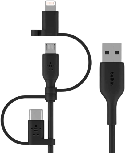 Belkin USB To Lightning / Micro / Type C 3 in 1 Boost Charge Cable ( 1M ) -  Black