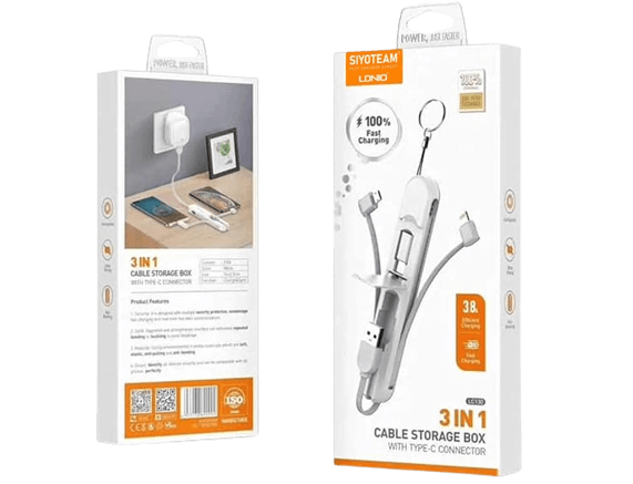 Ldnio LC130 3 in 1 Multi-Use Charging Cable  for sale in Egypt from Games2Egypt