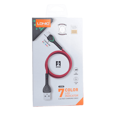 Ldnio LS482 LED Charging Cable from USB to Type-C (2m)