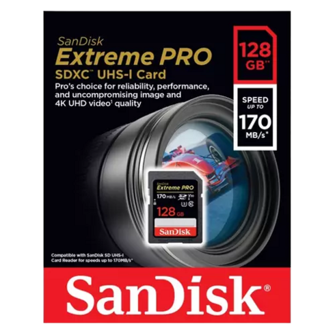 SanDisk Extreme PRO MicroSD UHS-I 170 MB/s Memory Card with Adapter 128GB 