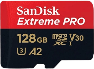 SanDisk Extreme PRO 128GB MicroSD UHS-I 170 MB/s Memory Card with Adapter