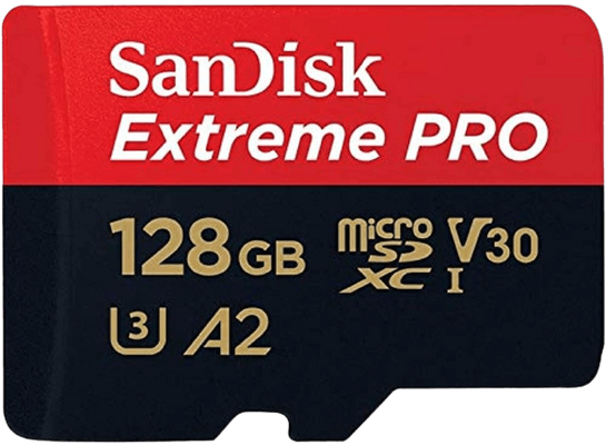 SanDisk Extreme PRO 128GB MicroSD UHS-I 170 MB/s Memory Card with Adapter