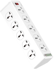 LDNIO Power Strip with (10 Power Sockets & 4 USB PORTS)