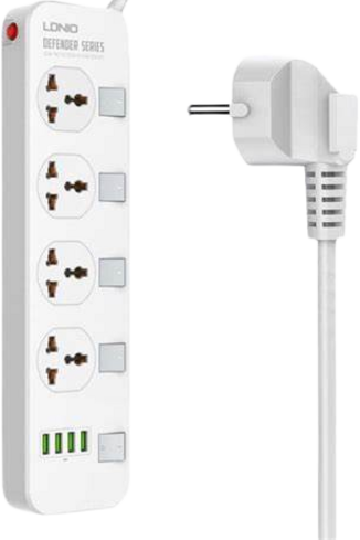 Ldnio SC4408 Power Strip with 4 USB Ports and 4 Power Sockets