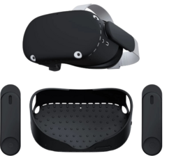 Waterproof Oculus VR Cover with Two Side Protective Sleeves - Black