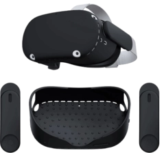 Waterproof Oculus VR 2 Cover with Two Side Protective Sleeves - Black