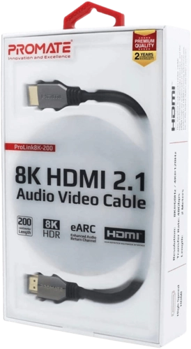 كابل HDMI 2.1 من بروميت ، 48 جيجابت في الثانية 8 كيلو HDMI إلى HDMI (2 متر)