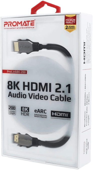 كابل HDMI 2.1 من بروميت ، 48 جيجابت في الثانية 8 كيلو HDMI إلى HDMI (2 متر)
