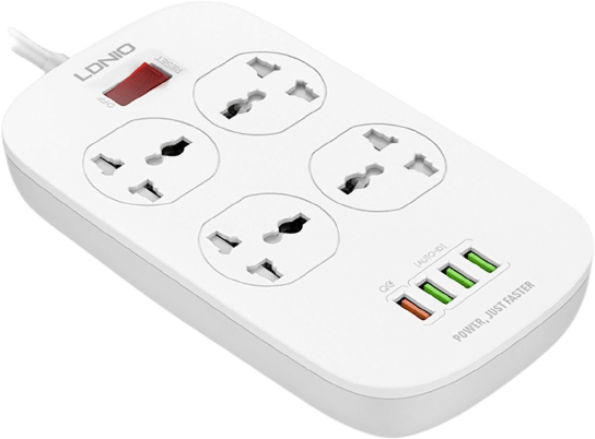 شاحن لدنيو SC4407 بـ 4 منافذ USB و 4 منافذ للمقبس  للبيع في مصر من خلال Games2Egypt