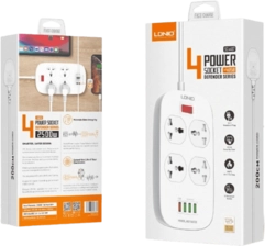 LDNIO DEFENDER SERIES SC4407 - 4 Power Socket 4 + USB