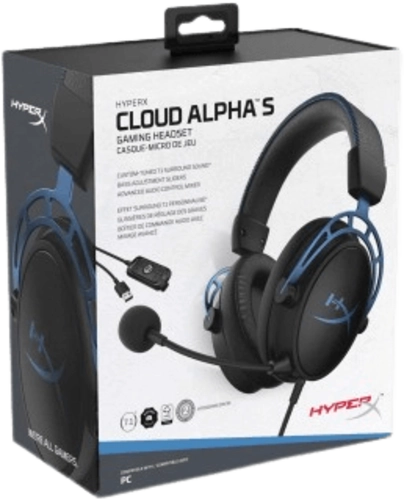 HyperX Cloud Alpha S Gaming Wired Headset - Black & Blue