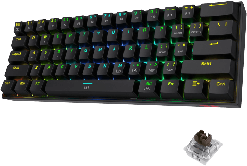 كيبورد الجيمينج السلكي  K630 Dragonborn 60% من ريدراجون بسويتش أحمر صامت  للبيع في مصر من خلال Games2Egypt