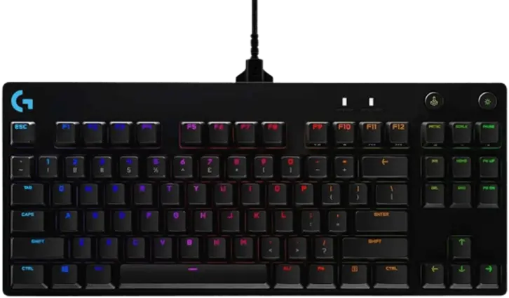 Logitech G PRO RGB Gaming Keyboard with Mechanical Blue Clicky Switches - Black