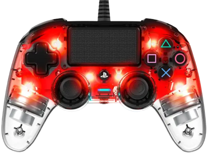 Nacon Wired Illuminated Compact PS4 Controller- Red