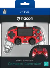 Nacon Wired Illuminated Compact PS4 Controller- Red