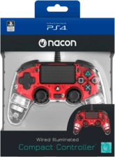 Nacon Wired Illuminated Compact PS4 Controller- Red