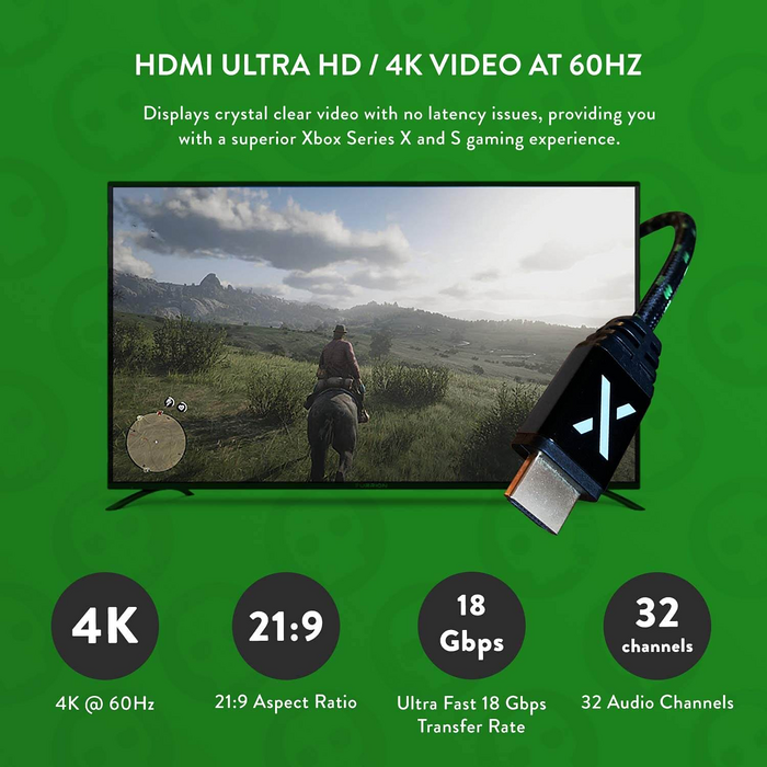 كابل 4K HD HDMI 2.0 مرخص من مايكروسوفت من نومسكل  (تصميم إكس بوكس)  للبيع في مصر من خلال Games2Egypt