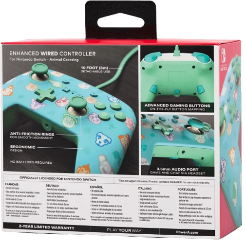 PowerA Enhanced Wired Controller for Nintendo Switch - Animal Crossing