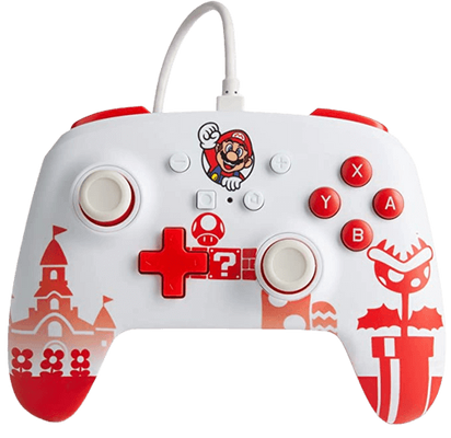 PowerA Enhanced Wired Controller for Nintendo Switch - Mario Red & White