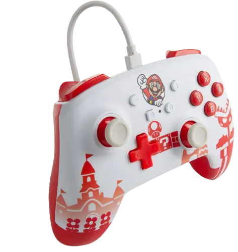 PowerA Enhanced Wired Controller for Nintendo Switch - Mario Red & White