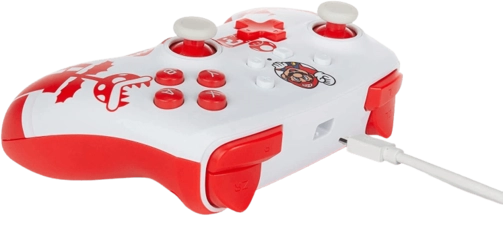 PowerA Enhanced Wired Controller for Nintendo Switch - Mario Red & White