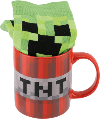 Paladone Minecraft Mug and Socks (TNT and Creeper Design)