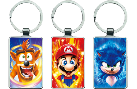  Mario, Sonic and Crash 3D Keychain \ Medal (K045)