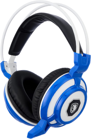 Sades Headphone Pc Gaming Headset Over Ear - White Blue