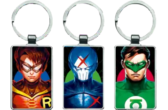 ميدالية سلسلة مفاتيح لأبطال وأشرار مارفل (Green Lantern, Robin and Red X)
