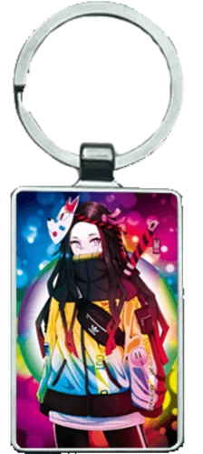 Demon Slayer in Colourful Shades 3D Keychain \ Medal (K137)