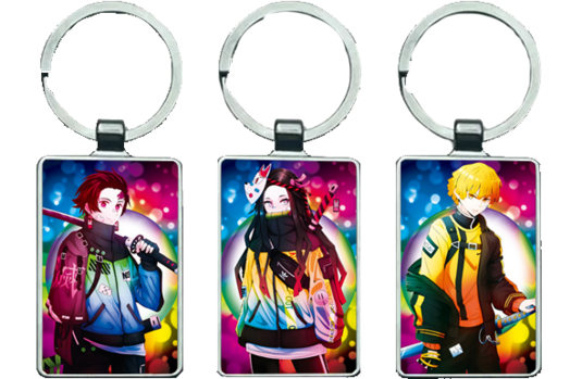 Demon Slayer in Colourful Shades 3D Keychain \ Medal