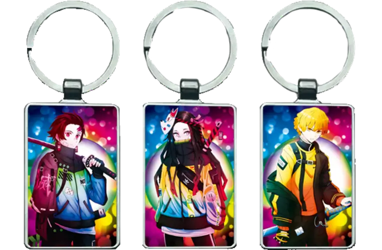 Demon Slayer in Colourful Shades 3D Keychain \ Medal (K137)