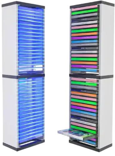 Dobe Vertical Storage Stand for Video Game Cards - White - 36 Slots