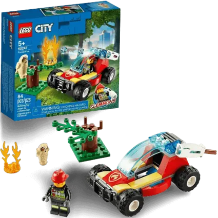  LEGO City Forest Fire Firefighter - Building Toy for Kids - 84 Pieces (60247)